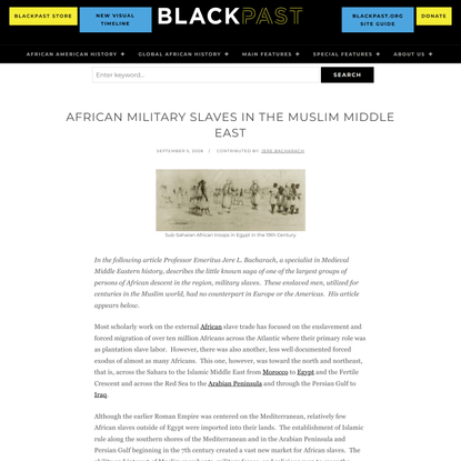 African Military Slaves in the Muslim Middle East •