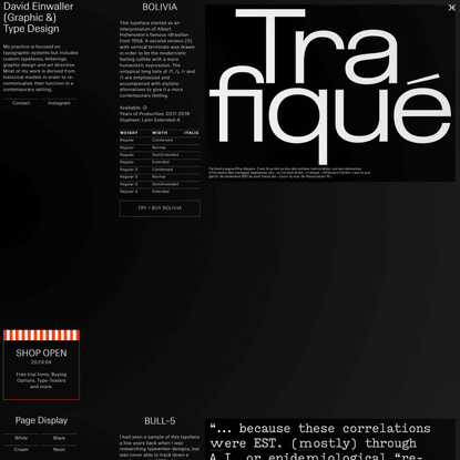 David Einwaller, Graphic &amp; Type Design