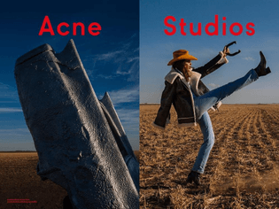 fall/winter 2018-2019 Acne Studios campaign cindy crawford blue red