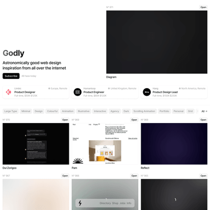 Godly — Astronomically good web design inspiration