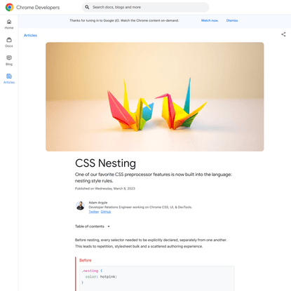 CSS Nesting - Chrome Developers