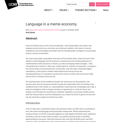 Language in a meme economy