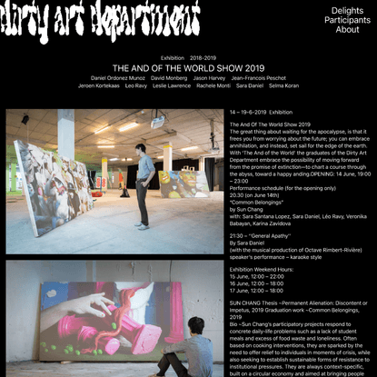 The And Of The World Show 2019 | Dirty Art Department