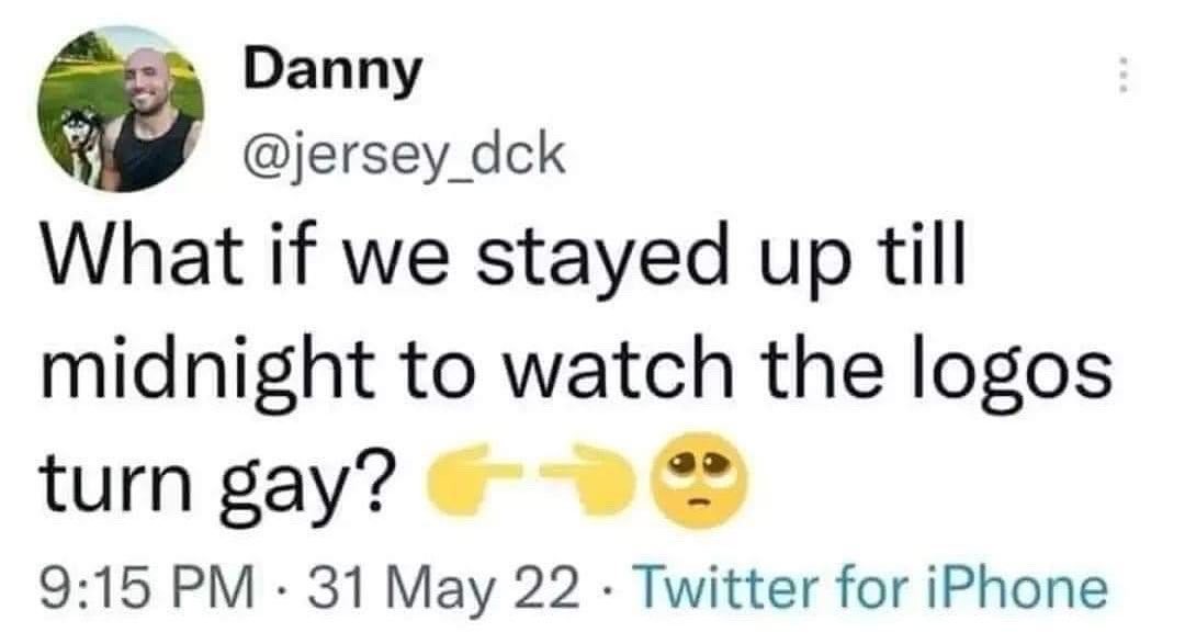stayed up all night and watched the logos turn gay?