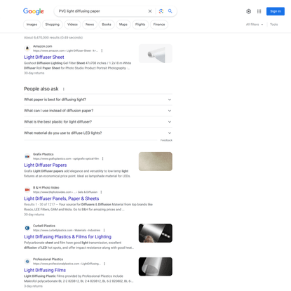 PVC light diffusing paper - Google Search