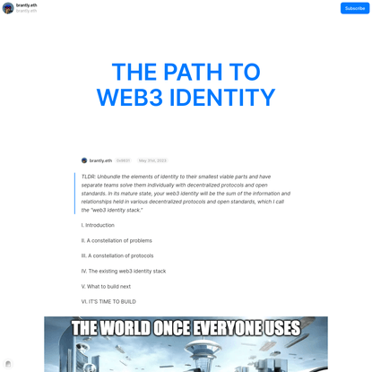 THE PATH TO WEB3 IDENTITY