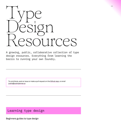 Type Design Resources