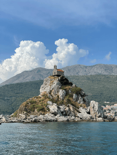Small orthodox church on Sveta Nedjelja (St, Sunday) island near Petrovac, Montenegro
