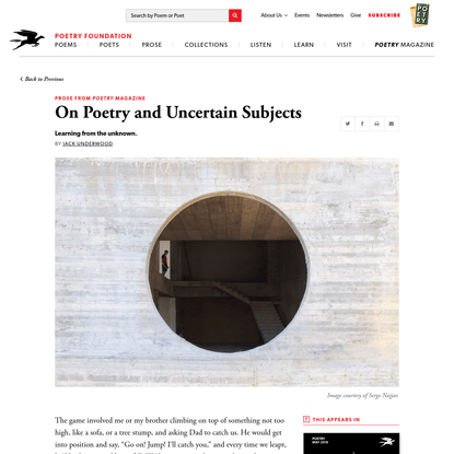 On Poetry and Uncertain Subjects by Jack Underwood