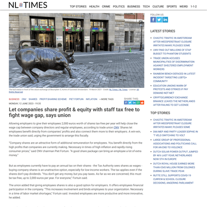 Let companies share profit &amp; equity with staff tax free to fight wage gap, says union