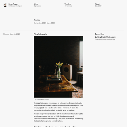 Timeline · Linus Rogge
