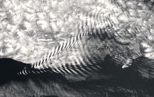 Gravity wave cloud pattern
