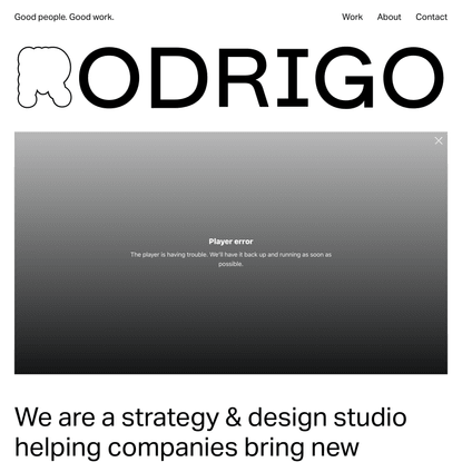 Studio Rodrigo | Designing products &amp; services to make life better.