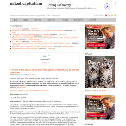 How the Agricultural Revolution Changed our Social and Economic Evolution | naked capitalism