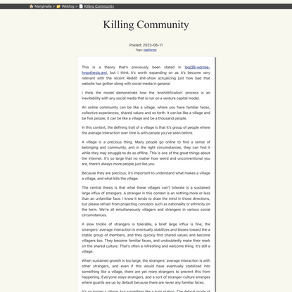 Killing Community