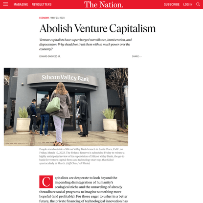 Abolish Venture Capitalism – The Nation