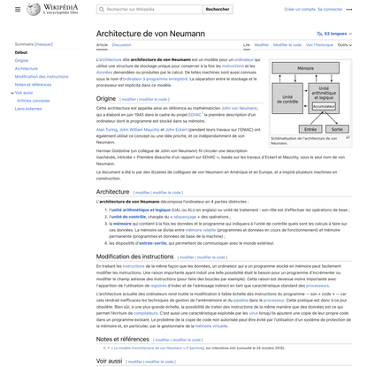 Architecture de von Neumann — Wikipédia