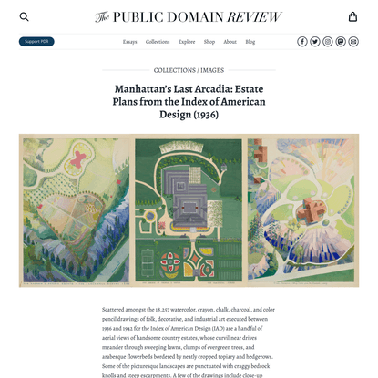 Manhattan’s Last Arcadia: Estate Plans from the Index of American Design (1936)