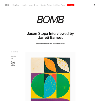 BOMB Magazine | Jason Stopa Interviewed