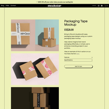 Packaging Tape Mockup — mockstar