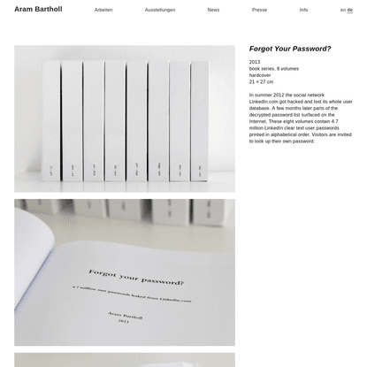 Forgot Your Password? - Aram Bartholl