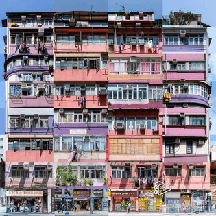 Colour Coded Tenement Buildings of Hong Kong,  Shot & compiled by Ric Tse