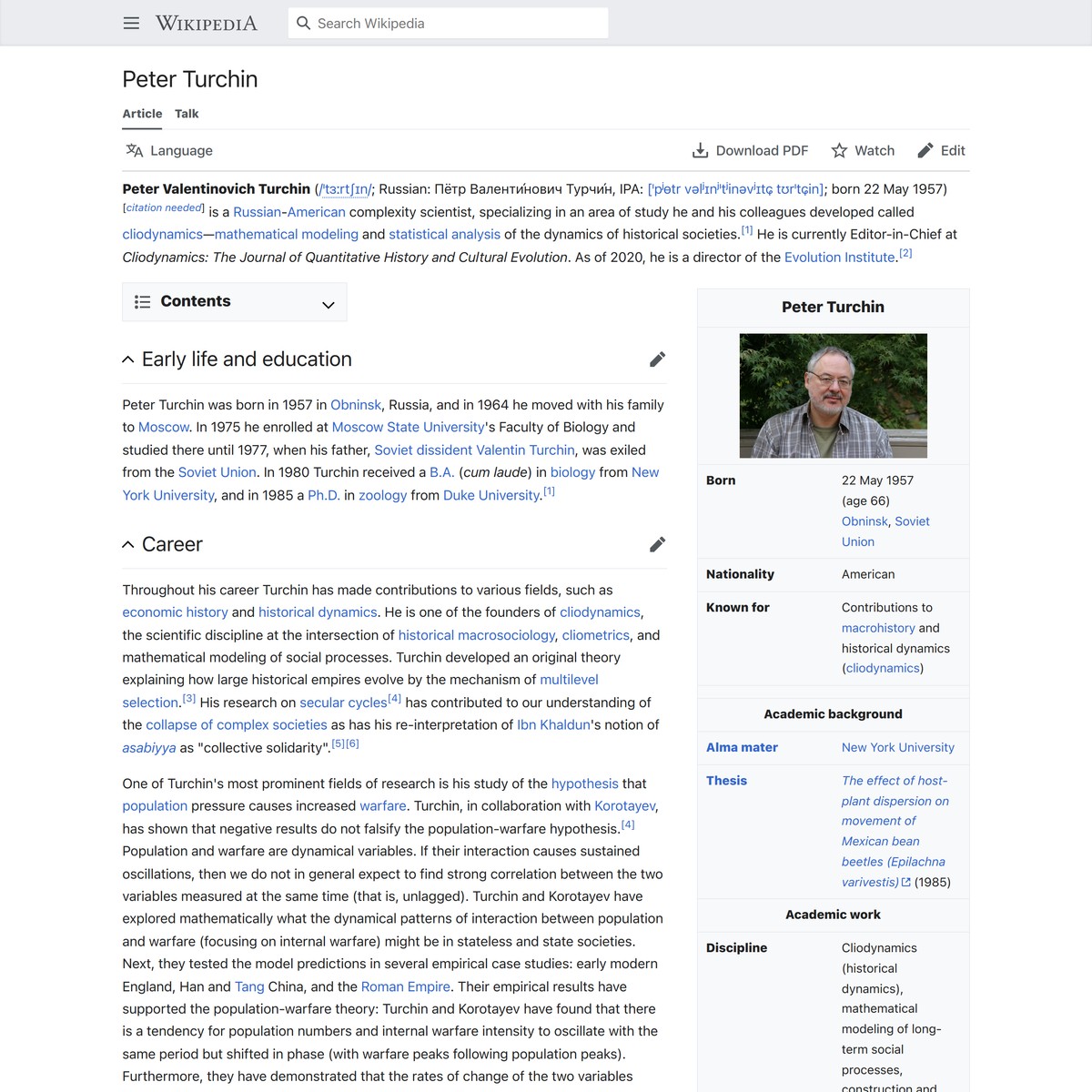 Peter Turchin - Wikipedia — Are.na