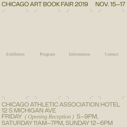 Chicago Art Book Fair 2019 - Home