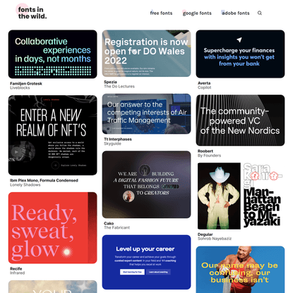 Fonts in the Wild - Quickly find the perfect free &amp; paid fonts for your next project