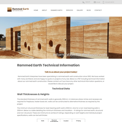 Rammed Earth Technical Information - Rammed Earth Enterprises