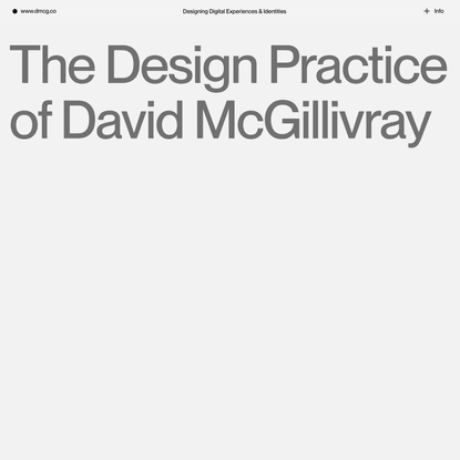 The Design Practice of David McGillivray