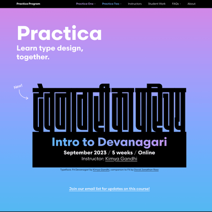 Practica Program — Learn typeface design, together.