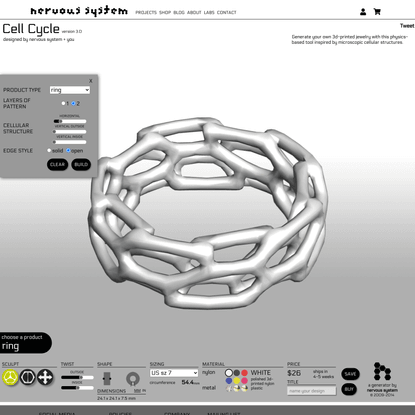 Cell Cycle: 3d-printable jewelry design app inspired by microscopic cellular structures
