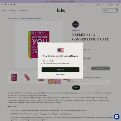 REFLEX #1: A CONVERSATION CARD GAME