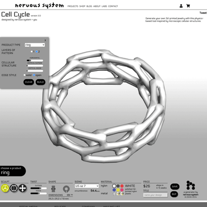 Cell Cycle: 3d-printable jewelry design app inspired by microscopic cellular structures