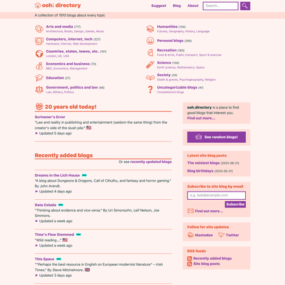 ooh.directory: a place to find good blogs that interest you