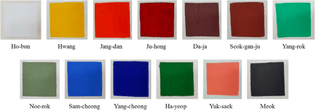 Dancheong color palette