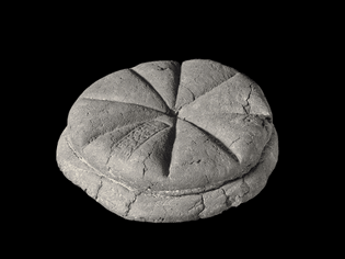 Carbonized bread with baker’s stamp (Pompeii, 79 AD)