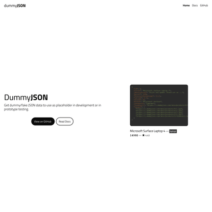 DummyJSON - Fake REST API of JSON data for development