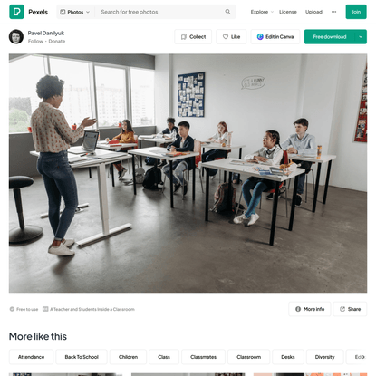 A Teacher and Students Inside a Classroom · Free Stock Photo