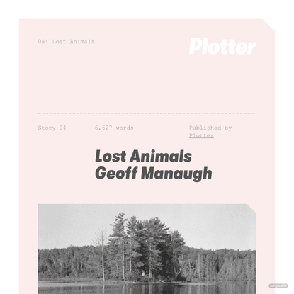 Lost Animals by Geoff Manaugh