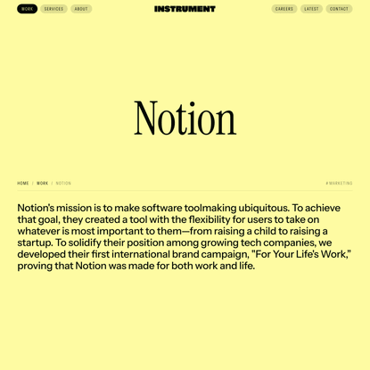 Notion | Case Studies | Instrument