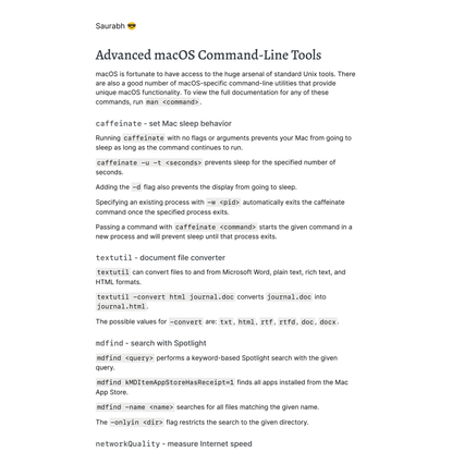 Advanced macOS Commands - saurabhs.org