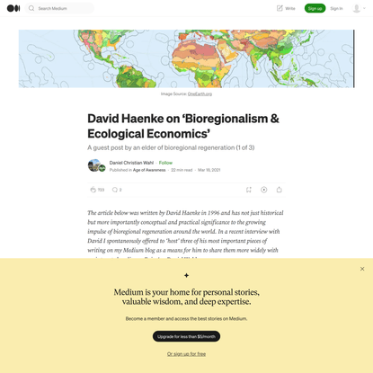 David Haenke on ‘Bioregionalism &amp; Ecological Economics’