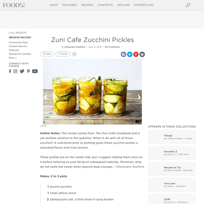 Zuni Cafe Zucchini Pickles Recipe on Food52