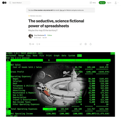 The seductive, science fictional power of spreadsheets | by Cory Doctorow | Medium