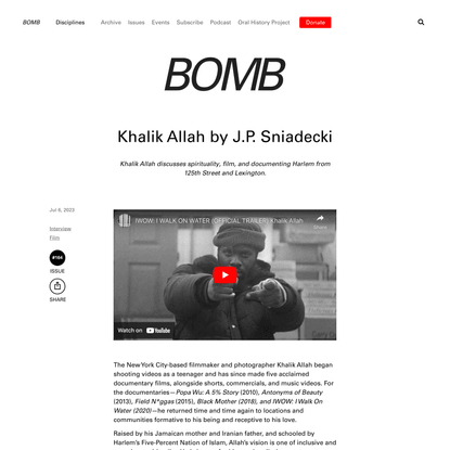 BOMB Magazine | Khalik Allah