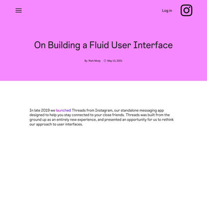 On Building a Fluid User Interface