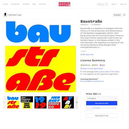 Baustraße by FANTASIA Type - Future Fonts