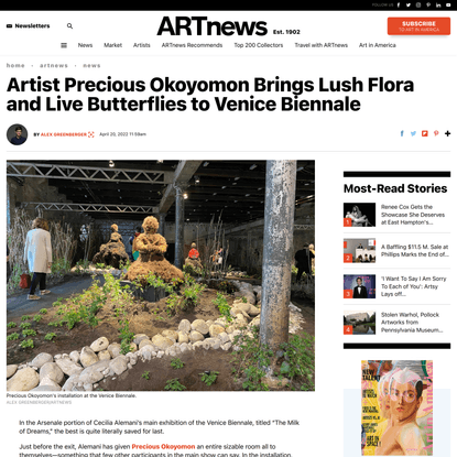 Artist Precious Okoyomon Brings Lush Flora and Live Butterflies to Venice Biennale